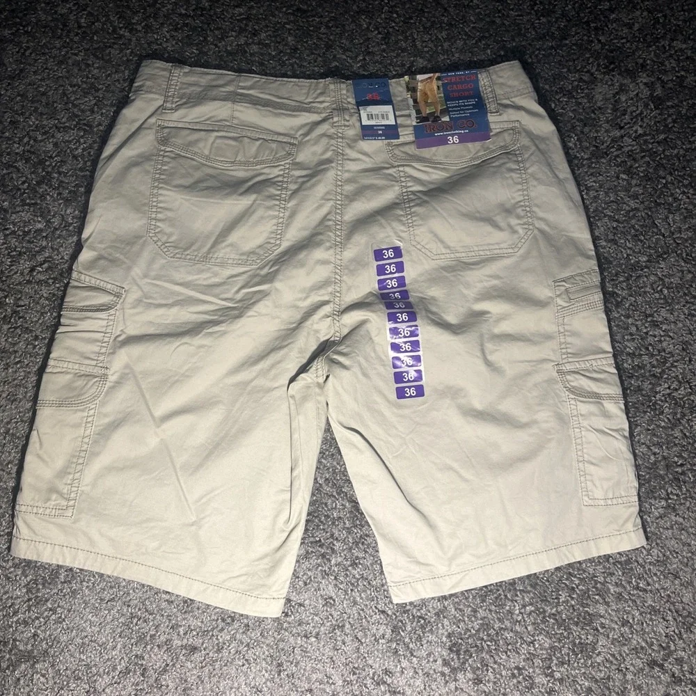 Iron Co Men's Cargo Shorts 36 Khaki wheat colored‎ stretch material - Picture 6 of 7